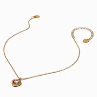 Claire's Club Pink Heart Gold-tone Necklace