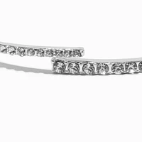 Silver-tone Rhinestone Wrap Bangle Bracelet