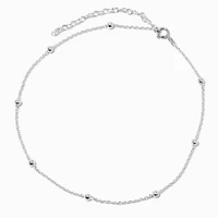 C LUXE by Claire's Sterling Silver Beaded Anklet