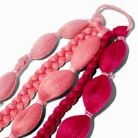 Tonal Pink Bubble & Braid Faux Hair Tie