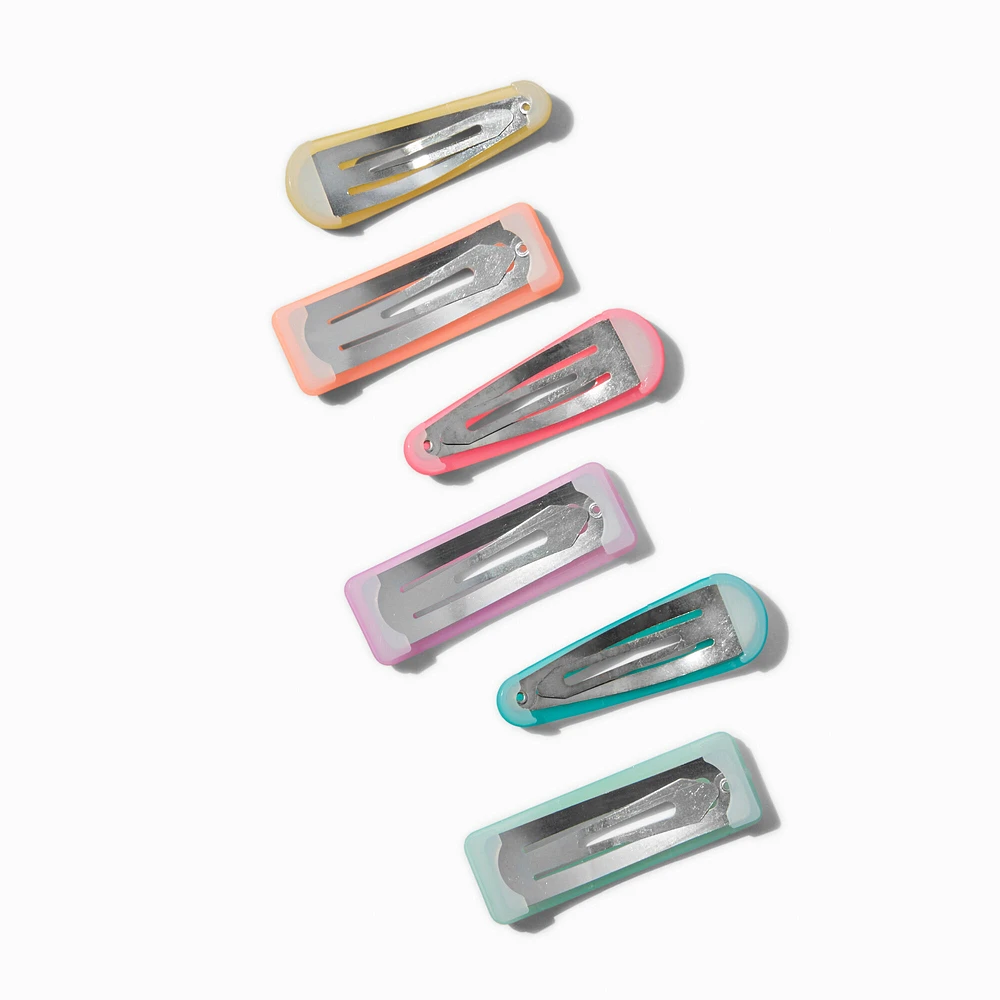 Pastel Matte Snap Hair Clips - 6 Pack