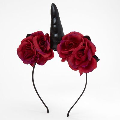 Unicorn Floral Headband - Black