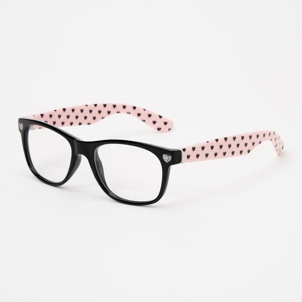 Claire's Club Hearts Clear Lens Black Frames | Post Mall