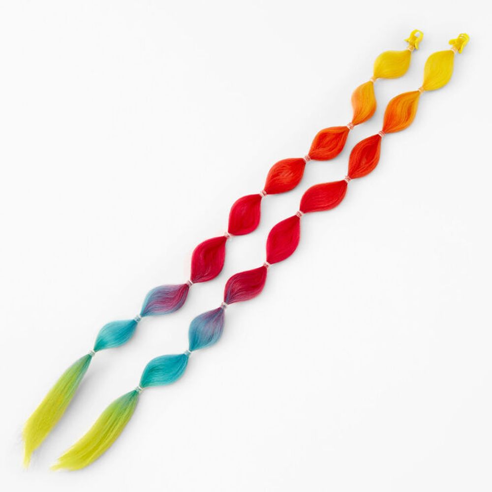 Claire's Red & Yellow Swirling Ombre Faux Hair Clip In Extensions (2 Pack)  | Dulles Town Center