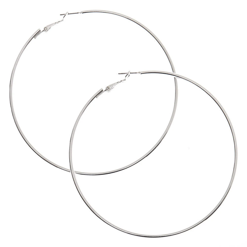 Silver 80MM Hoop Earrings