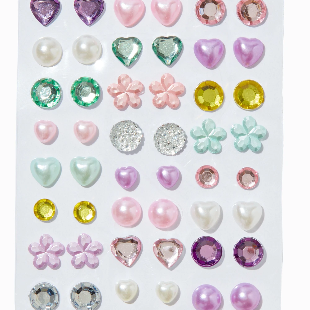 Claire's Club Pastel Stick On Earrings - 30 Pack