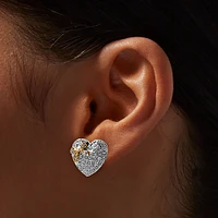 Claire's x Sliving by Paris Hilton Heart & Bows Stud Earrings