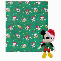 Disney Mickey Mouse Jolly Lights Hugger Pillow & Silk Touch Blanket Set