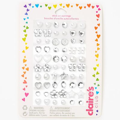 Claire's Club Special Occasion Stick On Earrings - 30 Pack