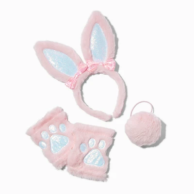 Pink Easter Bunny Furry Dress Up Set - 3 Pack