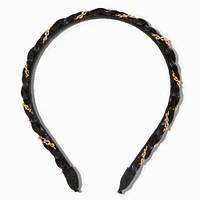 Black & Gold Chain Woven Headband