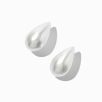 White 20MM Teardrop Pearl Stud Earrings