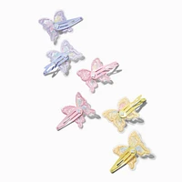 Claire's Club Butterfly Pearl Snap Hair Clips - 6 Pack