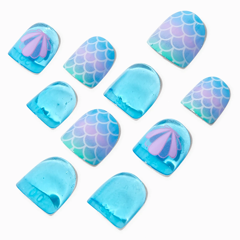 Claire's Club Mermaid Press On Vegan Faux Nail Set - 10 Pack