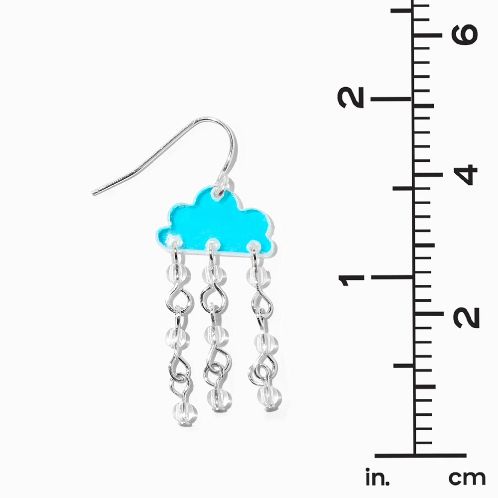 Blue Rain Cloud 1.5" Drop Earrings