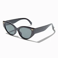 Gold Bow Studded Black Retro Sunglasses
