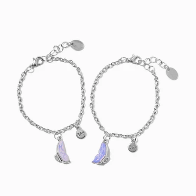 Best Friends Silver-tone Split Butterfly Charm Bracelets - 2 Pack