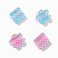 Checkered Retro Mini Hair Claws - 4 Pack