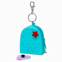 Blue Silicone Mini Backpack Keychain