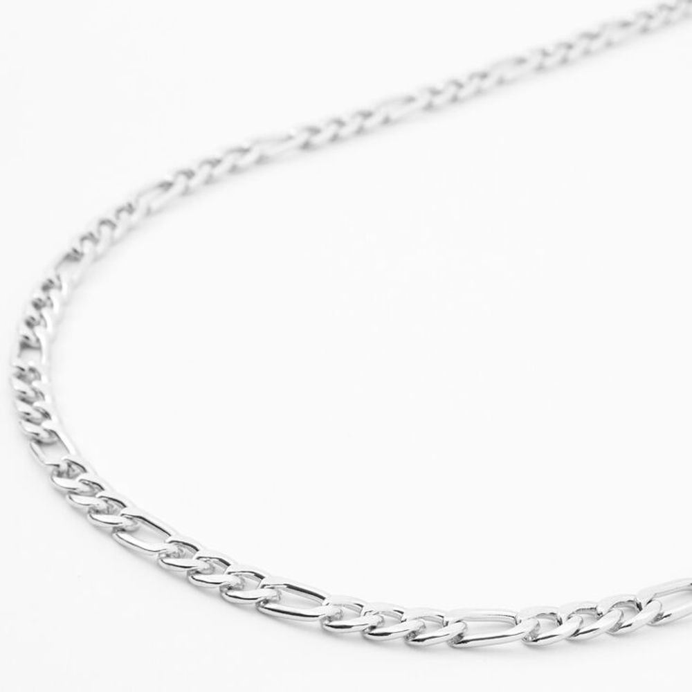 Silver Figaro 20" Chain Link Necklace