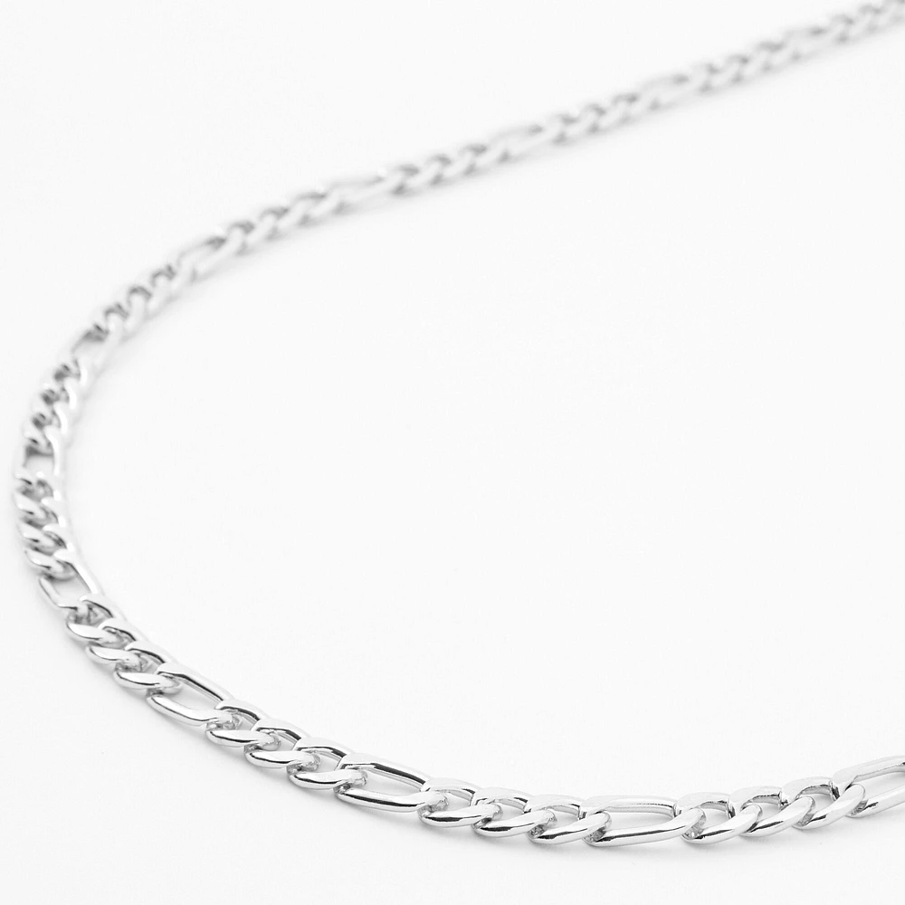 Silver Figaro 20" Chain Link Necklace