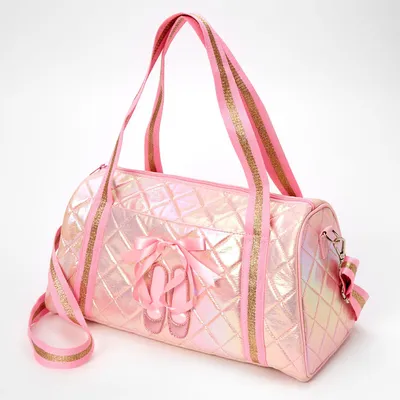 Claire's Club Glitter Ballet Quilted Duffel Bag