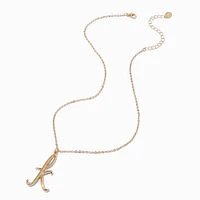 Gold-tone Modern Initial Necklace - K