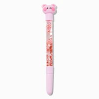 Pink Bear Water-Filled Glitter Pen