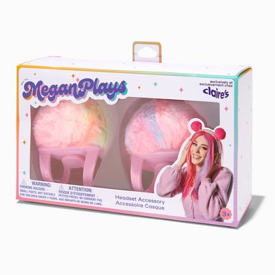 MeganPlays™ Claire's Exclusive Pastel Rainbow Pom Pom Headset Accessory