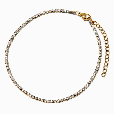 Gold-tone Cubic Zirconia Tennis Anklet