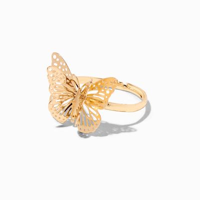 Gold-tone 3D Butterfly Ring