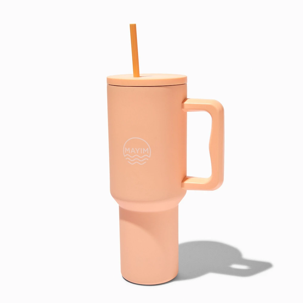 Peach Stainless Steel Handled Tumbler