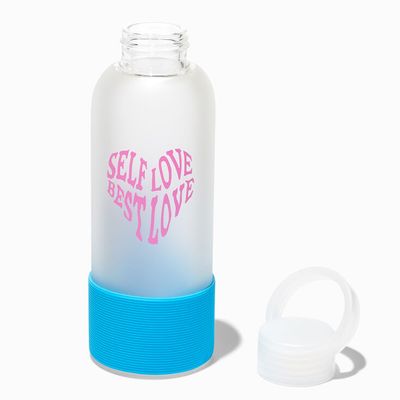 Self Love Frosted Glass Water Bottle