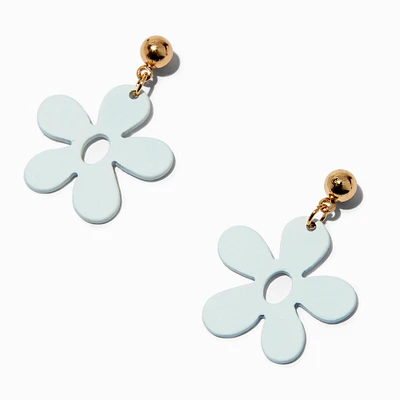 White Daisy 1" Drop Earrings