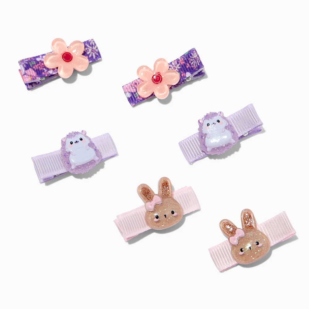 Claire's Club Park Critter Icons Hair Clips - 6 Pack