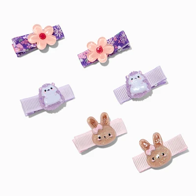 Claire's Club Park Critter Icons Hair Clips - 6 Pack