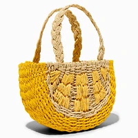 Lemon Woven Crossbody Bag