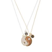 Best Friends Gold Yin Yang Sign Necklaces - 2 Pack
