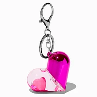 Heart Water-Filled Glitter Keychain