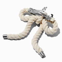 White Nautical Rope Hair Bow Clip