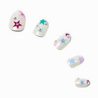 Multicolored Star Stiletto Press On Vegan Faux Nail Set - 24 Pack