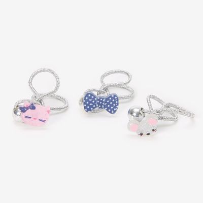 Claire's Club Cat Bow Hair Ties - 6 Pack