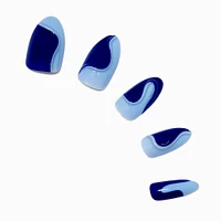 Blue Swirl Stiletto Vegan Faux Nail Set - 24 Pack
