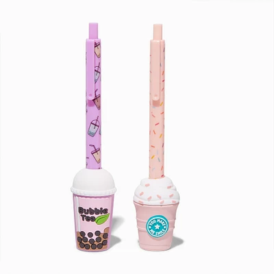 Bubble Tea & Frozen Coffee Ballpoint Pen Set - 2 Pack