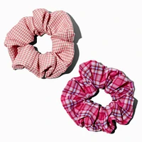 Mean Girls™ x Claire's Pink Houndstooth & Argyle Hair Scrunchies - 2 Pack