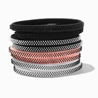 Coral Mixed Rubber Grip Athletic Hair Ties - 8 Pack