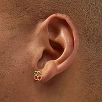 Gold-tone Cherry Stud Earrings