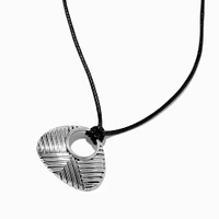 Silver-tone Hammered Coin Pendant Necklace