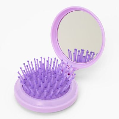 Rainbow Bling Pop-Up Hair Brush - Purple