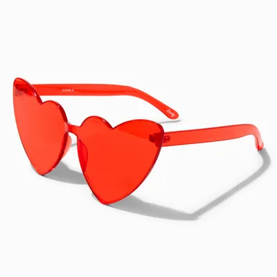 Red Heart Shaped Rimless Sunglasses